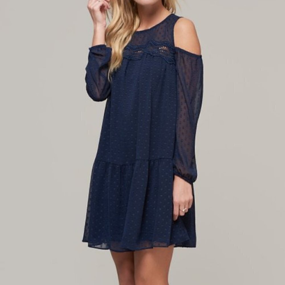 ABS Collection Cold-Shoulder Trapeze Dress